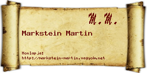 Markstein Martin névjegykártya